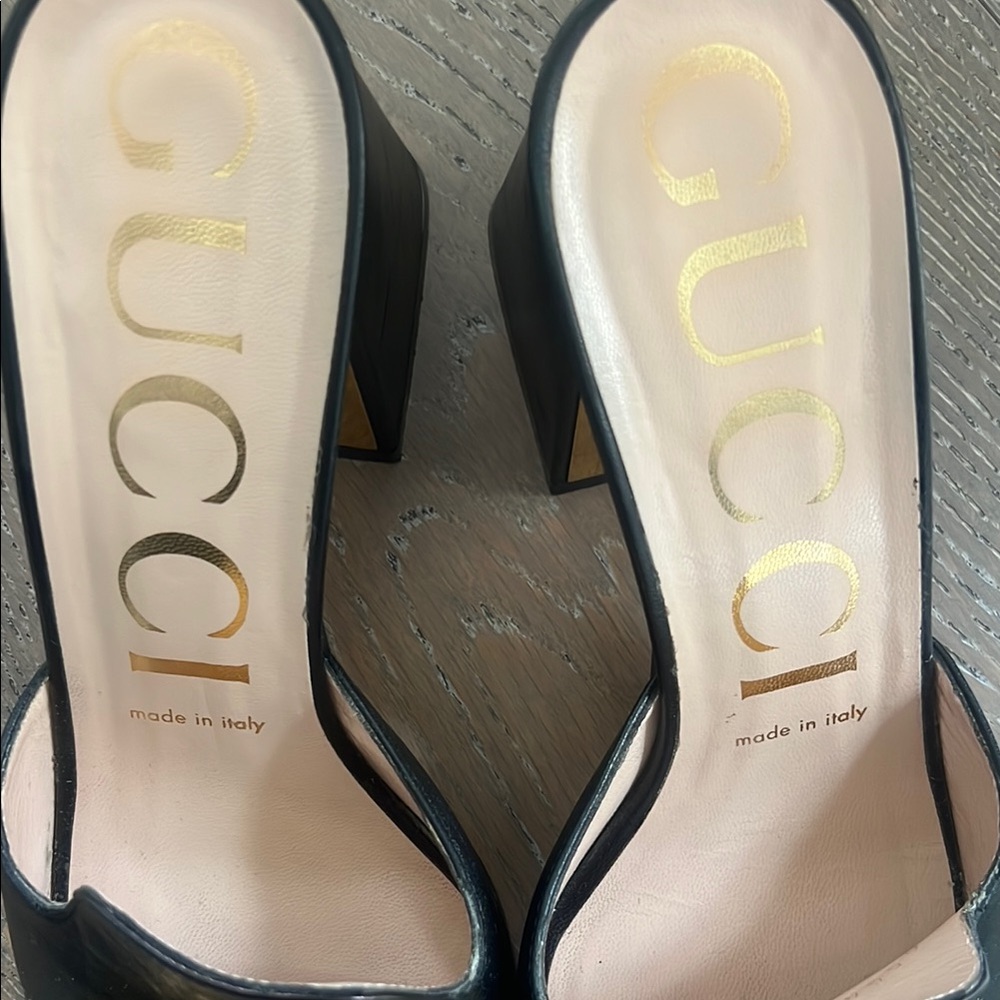 Gucci Black Leather Women's Mules - Picture 2 of 6